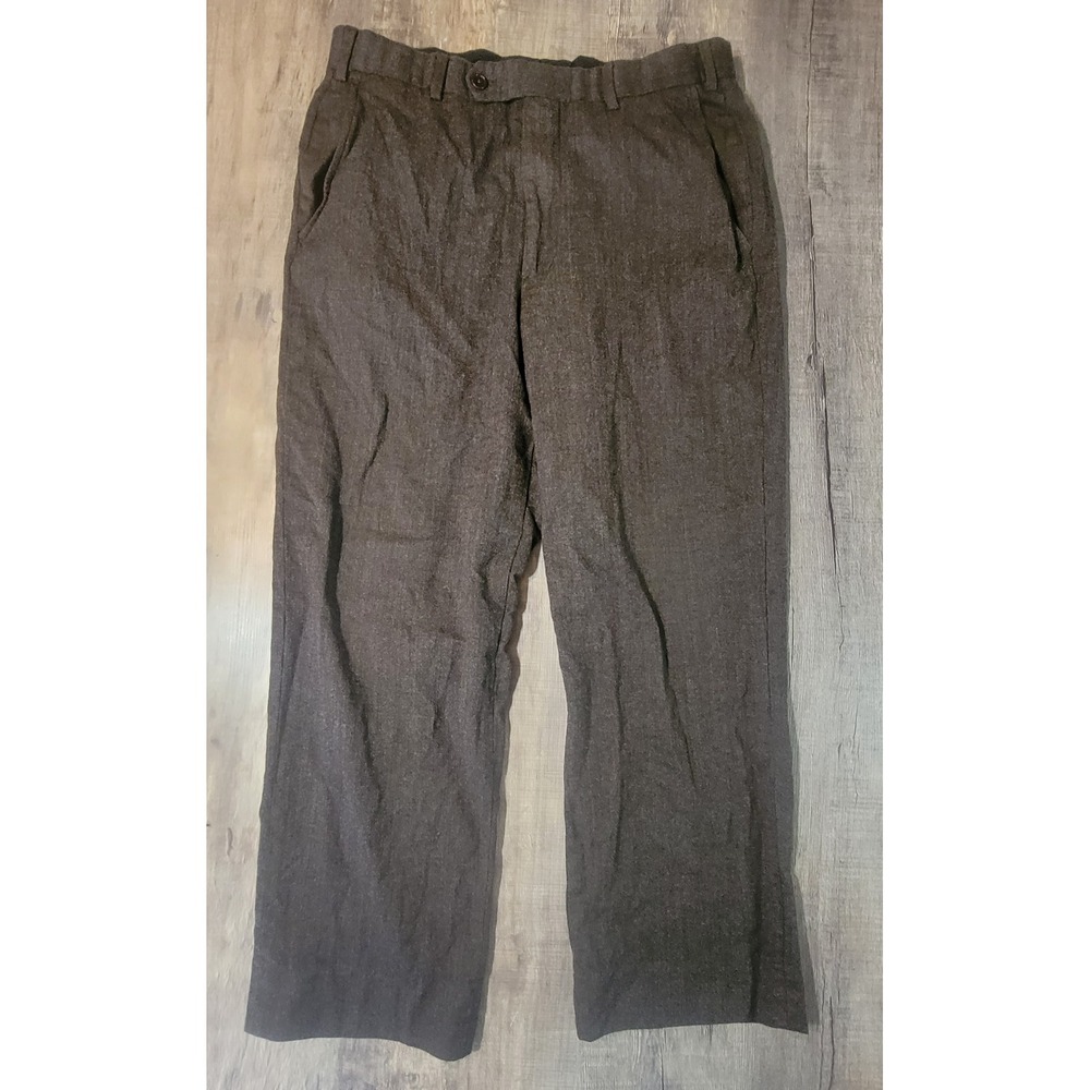 Brooks Brothers Mens 34 100% Wool Dress Pants Brown Made in Canada